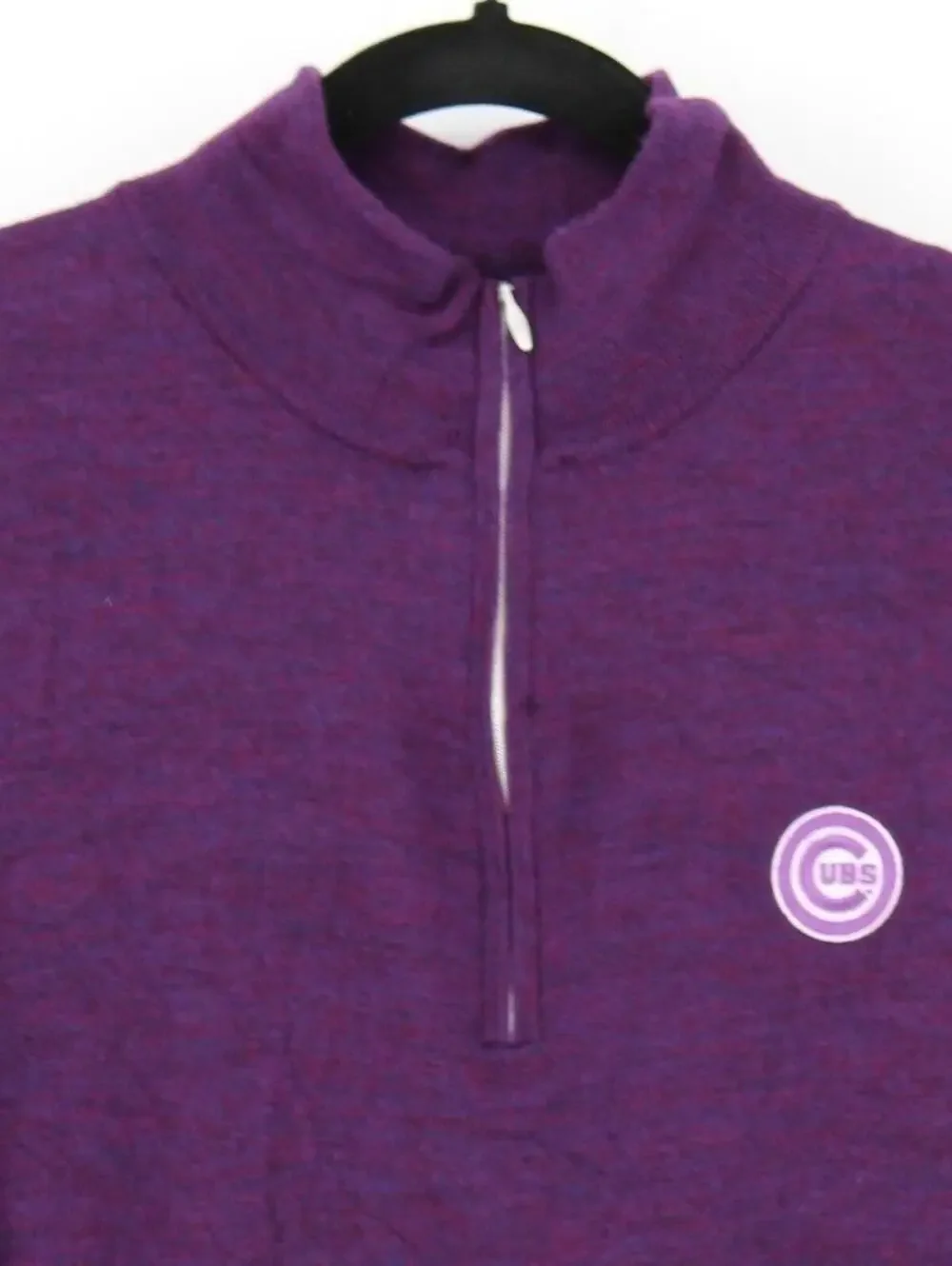 Full Turn Medium $198 Chicago Cubs Purple Loro Piana Merino Wool Quarter Zip